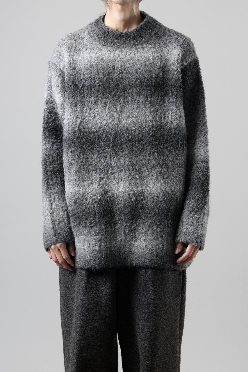 画像をギャラリービューアに読み込む, TARO HORIUCHI / th products Inflated Oversized Crew / 1/4.5 kasuri loop knit (mono)