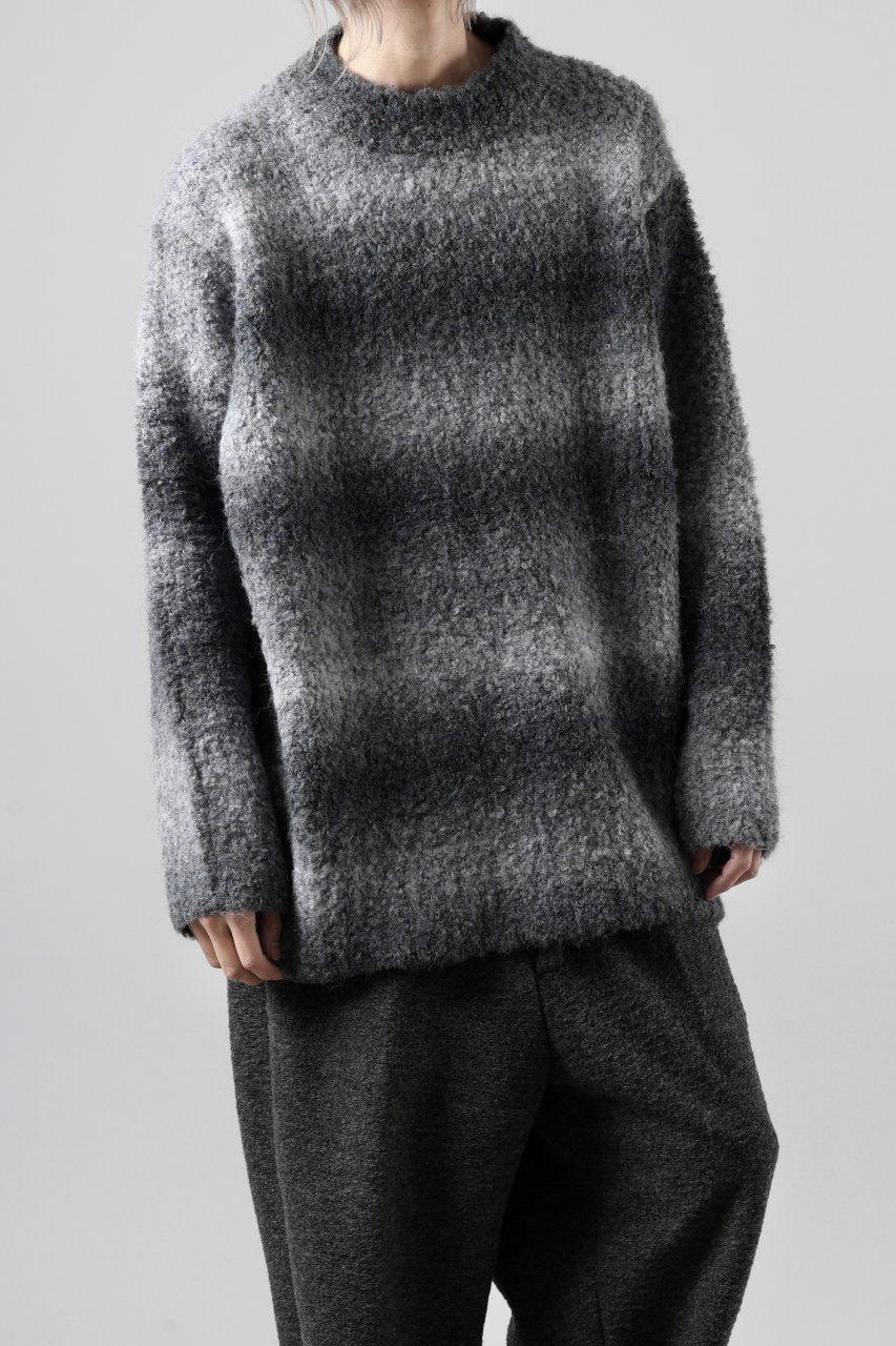 画像をギャラリービューアに読み込む, TARO HORIUCHI / th products Inflated Oversized Crew / 1/4.5 kasuri loop knit (mono)