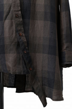 画像をギャラリービューアに読み込む, Aleksandr Manamis Asymmetry Shirt / Organic Linen (CHECKED)