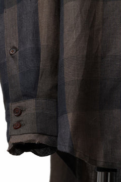 画像をギャラリービューアに読み込む, Aleksandr Manamis Asymmetry Shirt / Organic Linen (CHECKED)