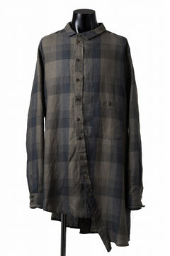 画像をギャラリービューアに読み込む, Aleksandr Manamis Asymmetry Shirt / Organic Linen (CHECKED)