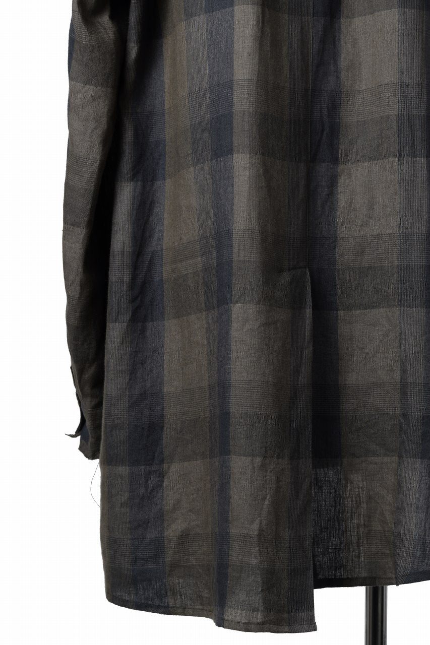 画像をギャラリービューアに読み込む, Aleksandr Manamis Asymmetry Shirt / Organic Linen (CHECKED)