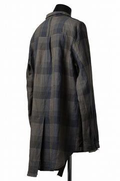 画像をギャラリービューアに読み込む, Aleksandr Manamis Asymmetry Shirt / Organic Linen (CHECKED)