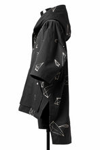 画像をギャラリービューアに読み込む, A.F ARTEFACT PYRA PATTERN PRINT H/S HOODIE SHIRT (BLACK)