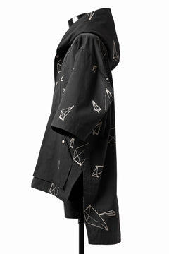 画像をギャラリービューアに読み込む, A.F ARTEFACT PYRA PATTERN PRINT H/S HOODIE SHIRT (BLACK)