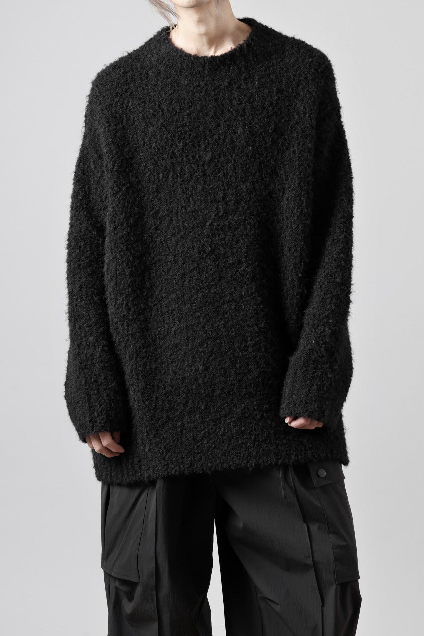 画像をギャラリービューアに読み込む, th products Inflated Oversized Crew / 1/4.5 kasuri loop knit (black)