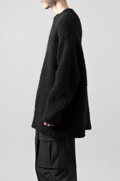 画像をギャラリービューアに読み込む, TARO HORIUCHI / th products Inflated Oversized Crew / 1/4.5 kasuri loop knit (black)