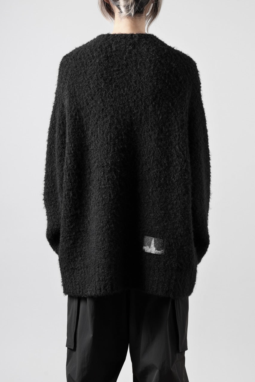 画像をギャラリービューアに読み込む, TARO HORIUCHI / th products Inflated Oversized Crew / 1/4.5 kasuri loop knit (black)