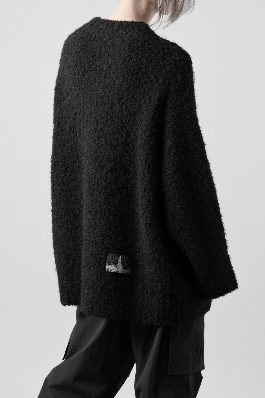 画像をギャラリービューアに読み込む, th products Inflated Oversized Crew / 1/4.5 kasuri loop knit (black)