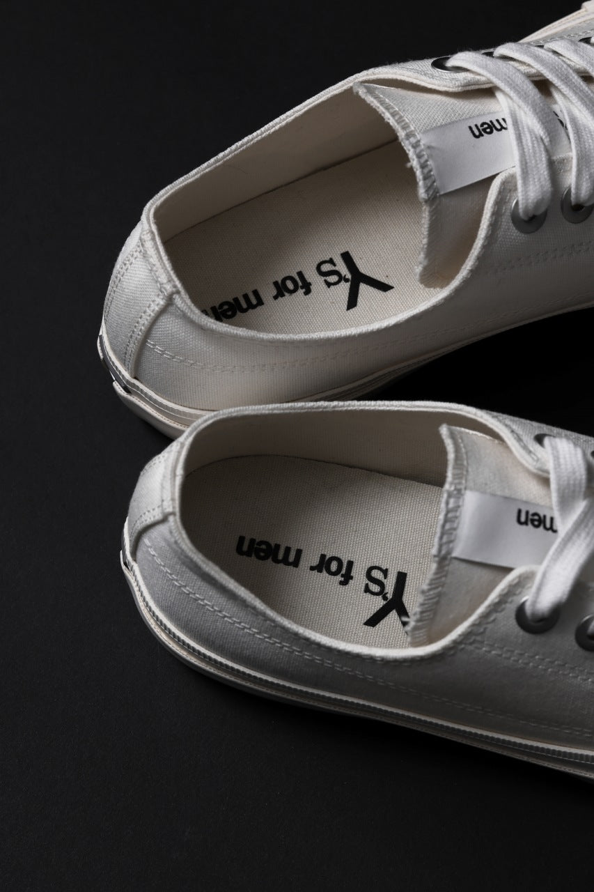 画像をギャラリービューアに読み込む, Y's for men LOW TOP SNEAKER / COTTON CANVAS (WHITE)