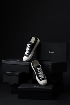 画像をギャラリービューアに読み込む, Y's for men LOW TOP SNEAKER / COTTON CANVAS (BLACK x WHITE)
