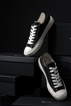画像をギャラリービューアに読み込む, Y's for men LOW TOP SNEAKER / COTTON CANVAS (BLACK x WHITE)