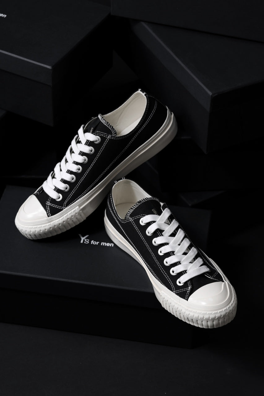 画像をギャラリービューアに読み込む, Y's for men LOW TOP SNEAKER / COTTON CANVAS (BLACK x WHITE)