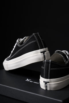 画像をギャラリービューアに読み込む, Y's for men LOW TOP SNEAKER / COTTON CANVAS (BLACK x WHITE)