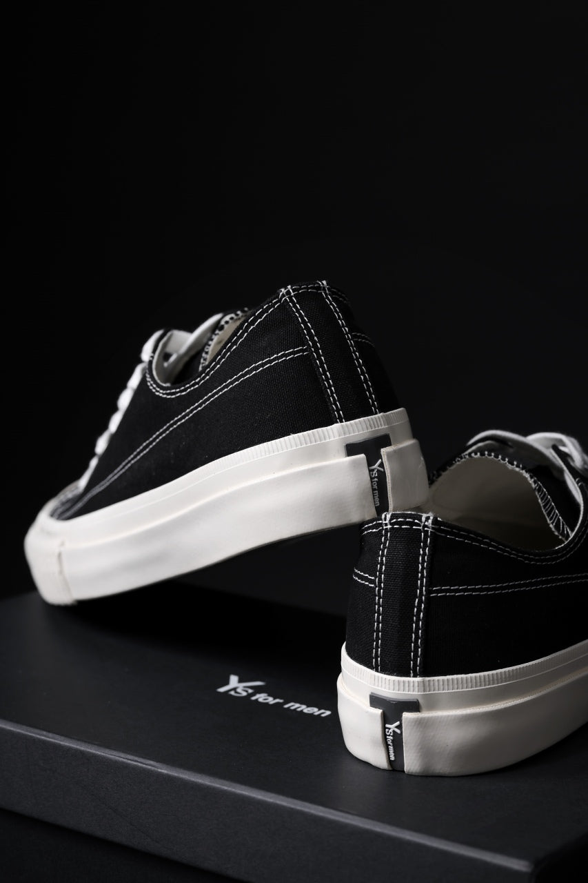 画像をギャラリービューアに読み込む, Y's for men LOW TOP SNEAKER / COTTON CANVAS (BLACK x WHITE)
