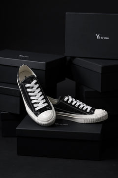 画像をギャラリービューアに読み込む, Y's for men LOW TOP SNEAKER / COTTON CANVAS (BLACK x WHITE)