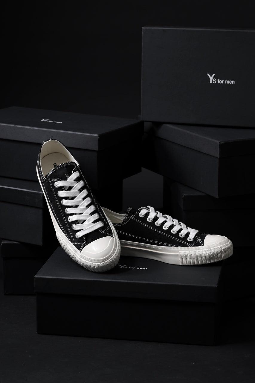 画像をギャラリービューアに読み込む, Y's for men LOW TOP SNEAKER / COTTON CANVAS (BLACK x WHITE)