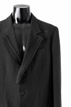 画像をギャラリービューアに読み込む, Y's for men 3 BUTTONS JACKET WITH DECORATIVE CLOTH / 40 LINEN (BLACK)