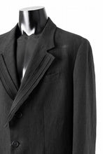 画像をギャラリービューアに読み込む, Y's for men 3 BUTTONS JACKET WITH DECORATIVE CLOTH / 40 LINEN (BLACK)