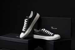 画像をギャラリービューアに読み込む, Y's for men LOW TOP SNEAKER / COTTON CANVAS (BLACK x WHITE)
