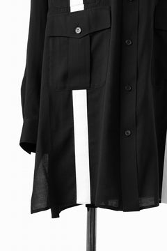 画像をギャラリービューアに読み込む, Y's for men MONOCHROME SAFARI POCKET SHIRT / CELLULOSE LAWN + COTTON (BLACK)