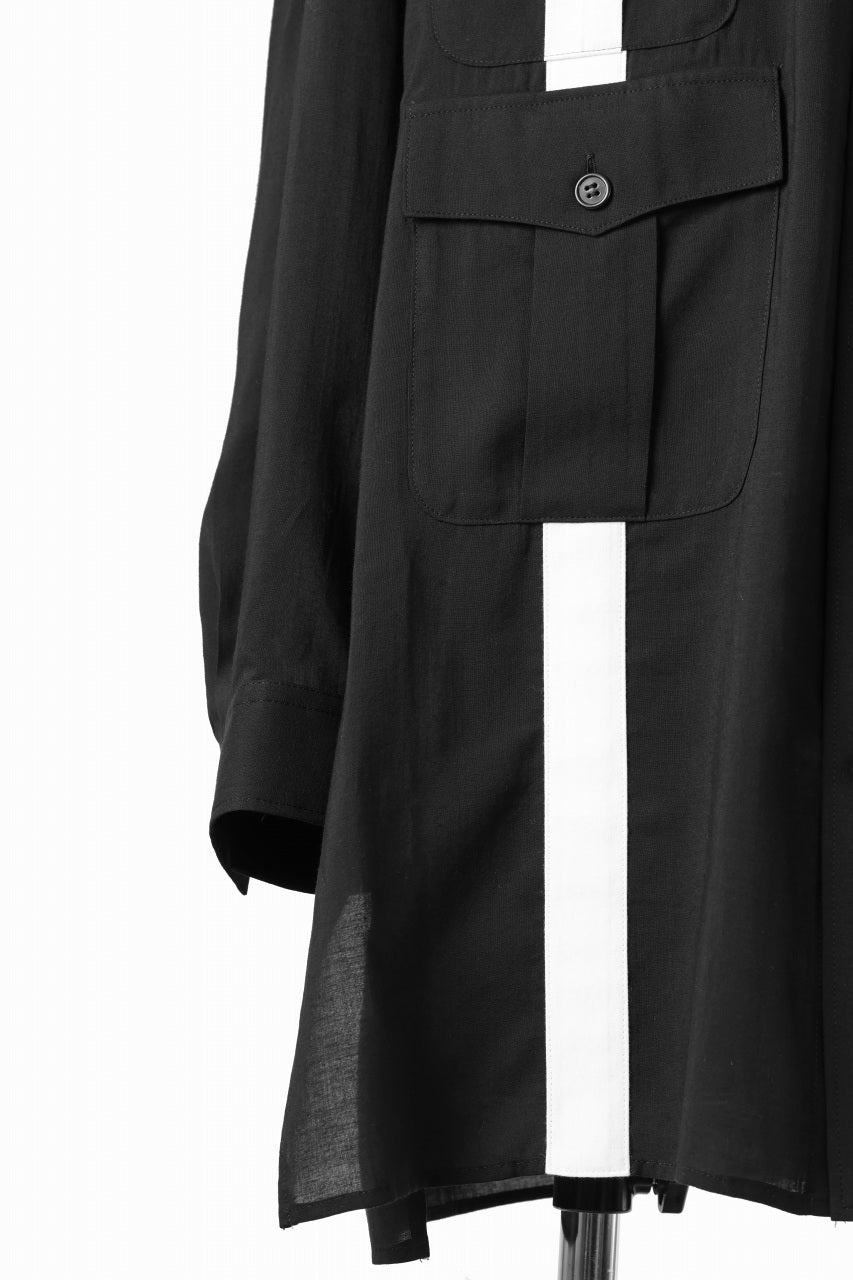 画像をギャラリービューアに読み込む, Y's for men MONOCHROME SAFARI POCKET SHIRT / CELLULOSE LAWN + COTTON (BLACK)