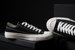 画像をギャラリービューアに読み込む, Y's for men LOW TOP SNEAKER / COTTON CANVAS (BLACK x WHITE)