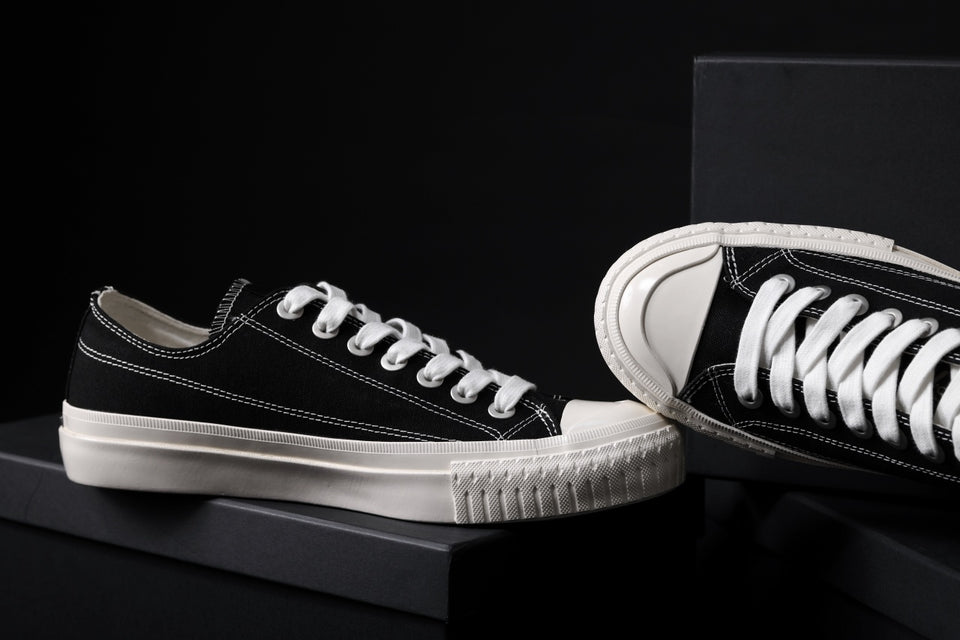 画像をギャラリービューアに読み込む, Y's for men LOW TOP SNEAKER / COTTON CANVAS (BLACK x WHITE)