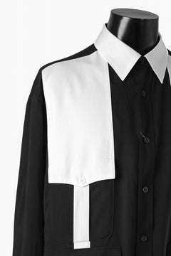 画像をギャラリービューアに読み込む, Y's for men MONOCHROME SAFARI POCKET SHIRT / CELLULOSE LAWN + COTTON (BLACK)