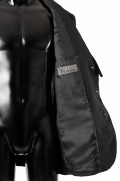 画像をギャラリービューアに読み込む, Y's for men 3 BUTTONS JACKET WITH DECORATIVE CLOTH / 40 LINEN (BLACK)