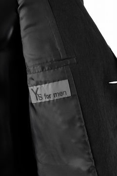画像をギャラリービューアに読み込む, Y's for men 3 BUTTONS JACKET WITH DECORATIVE CLOTH / 40 LINEN (BLACK)