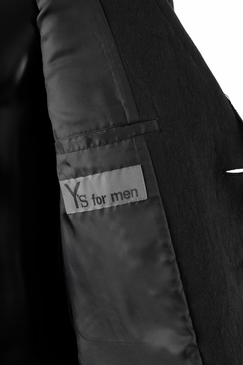 画像をギャラリービューアに読み込む, Y&#39;s for men 3 BUTTONS JACKET WITH DECORATIVE CLOTH / 40 LINEN (BLACK)