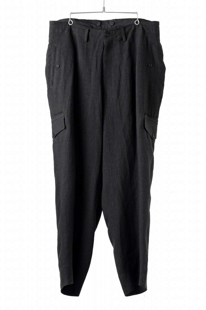 画像をギャラリービューアに読み込む, Y's for men MILITARY DETAIL PANTS / 40 LINEN (BLACK)