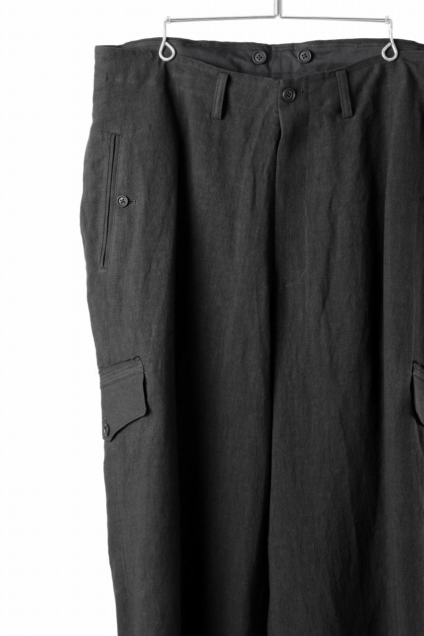画像をギャラリービューアに読み込む, Y's for men MILITARY DETAIL PANTS / 40 LINEN (BLACK)