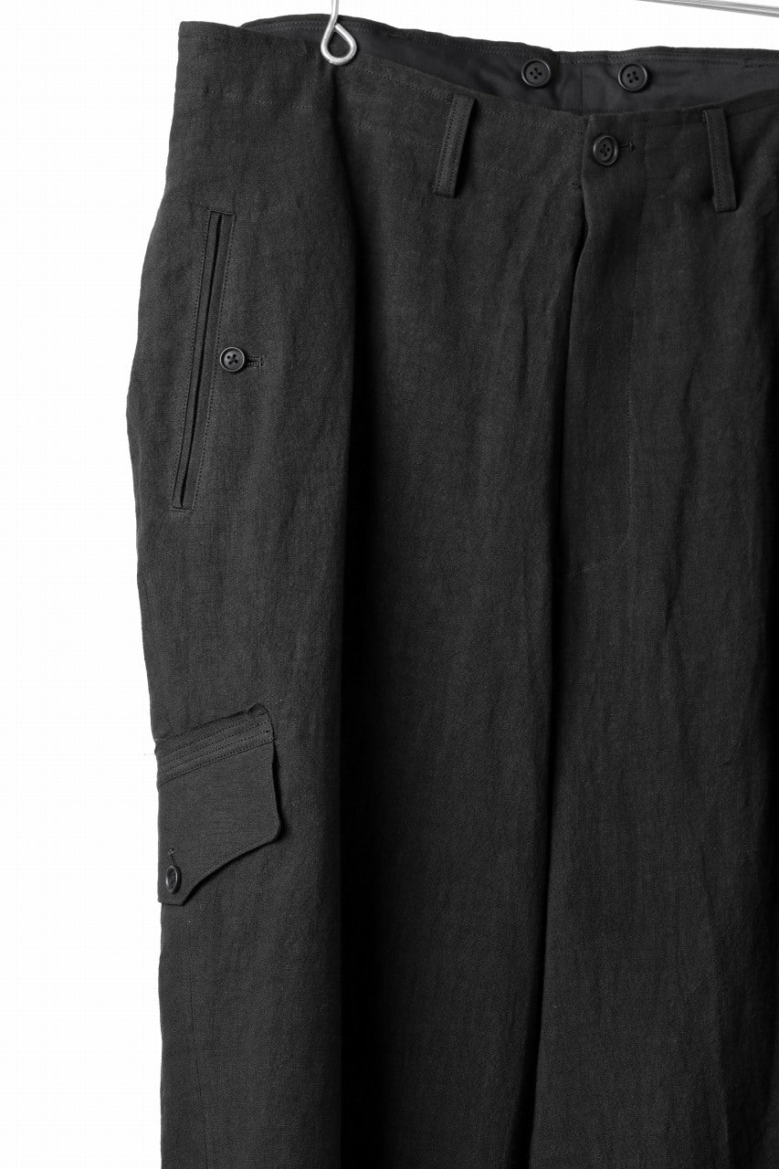 画像をギャラリービューアに読み込む, Y's for men MILITARY DETAIL PANTS / 40 LINEN (BLACK)