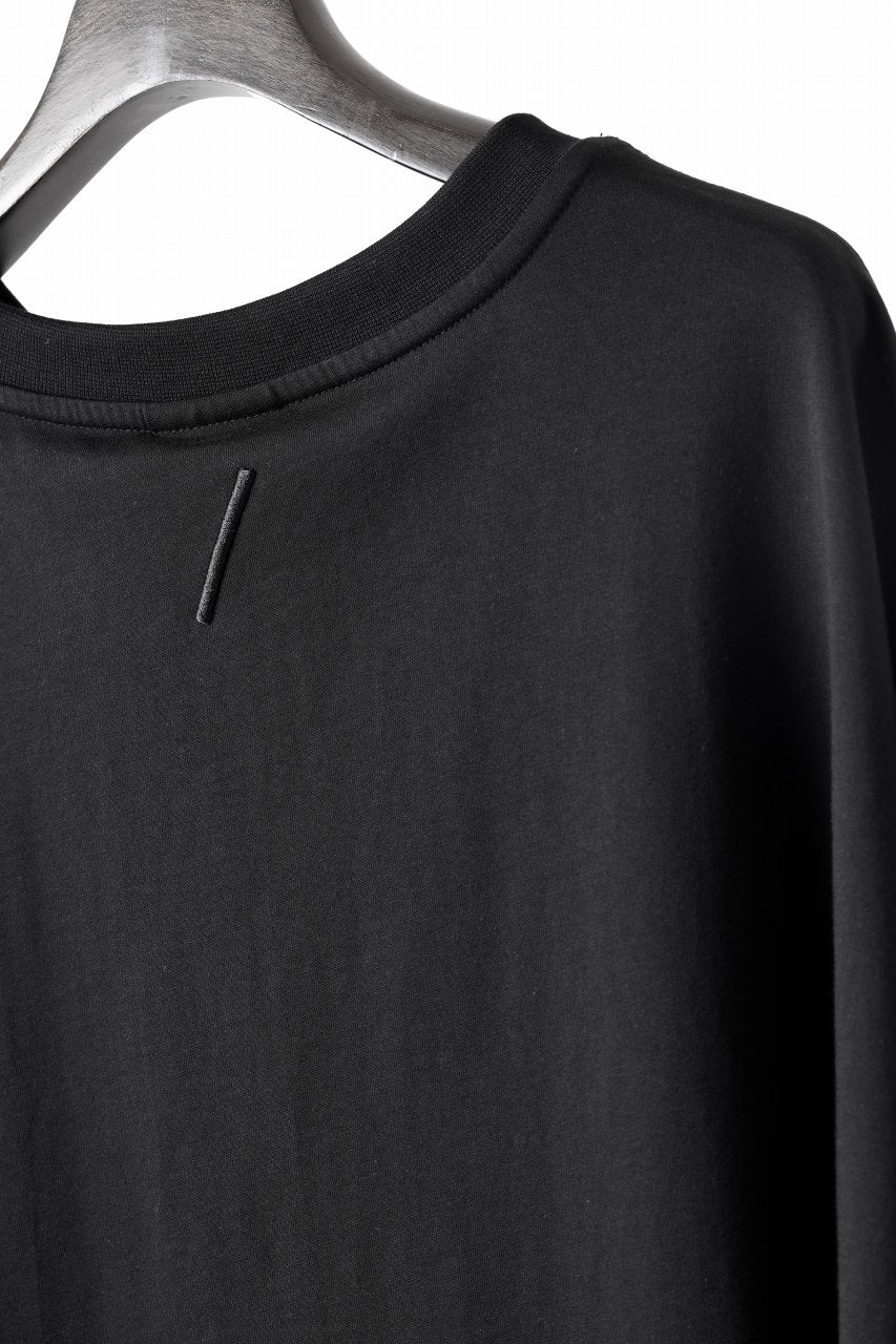 画像をギャラリービューアに読み込む, thom/krom OVERSIZED BACK SLASH EMBROIDERY SHORT SLEEVE TEE / COTTON JERSEY (BLACK)