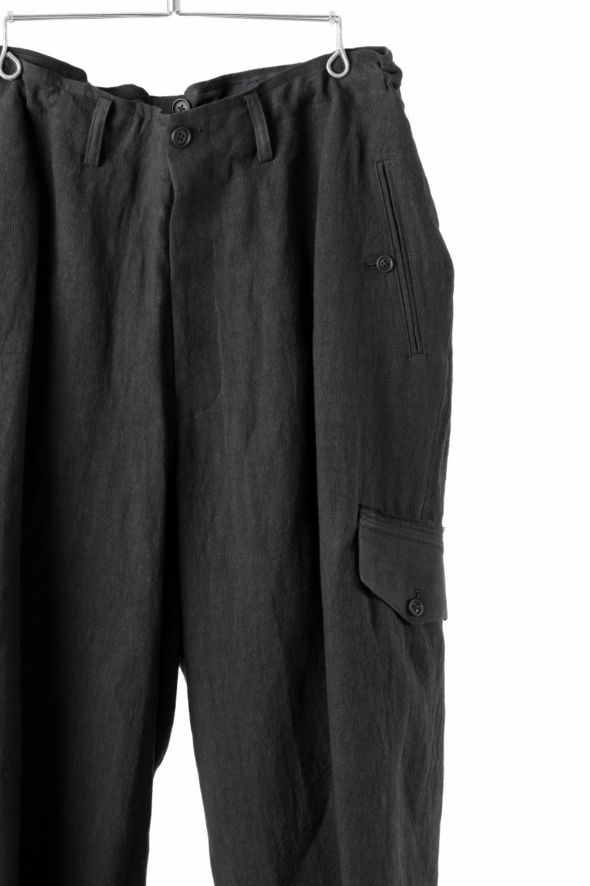 画像をギャラリービューアに読み込む, Y's for men MILITARY DETAIL PANTS / 40 LINEN (BLACK)