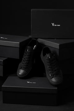 画像をギャラリービューアに読み込む, Y&#39;s for men LOW TOP SNEAKER / COTTON CANVAS (BLACK)