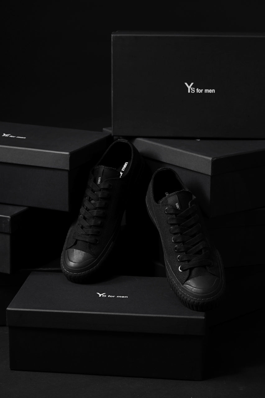 画像をギャラリービューアに読み込む, Y&#39;s for men LOW TOP SNEAKER / COTTON CANVAS (BLACK)