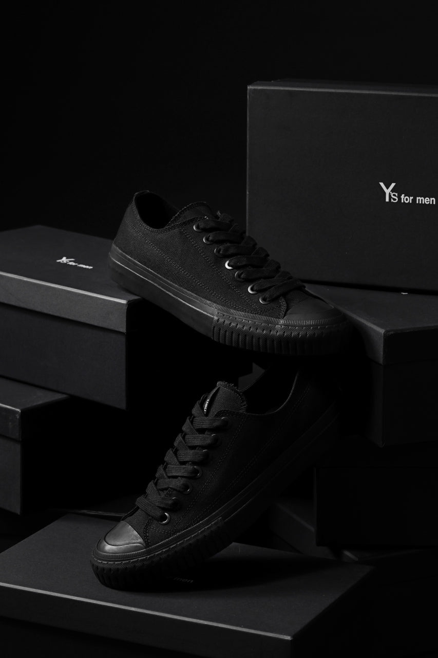 画像をギャラリービューアに読み込む, Y's for men LOW TOP SNEAKER / COTTON CANVAS (BLACK)