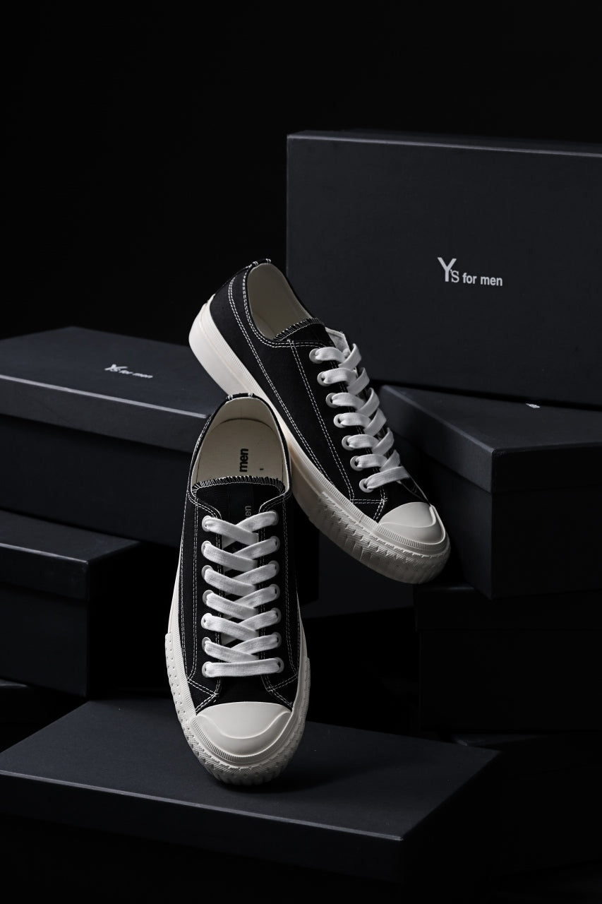 画像をギャラリービューアに読み込む, Y's for men LOW TOP SNEAKER / COTTON CANVAS (BLACK x WHITE)