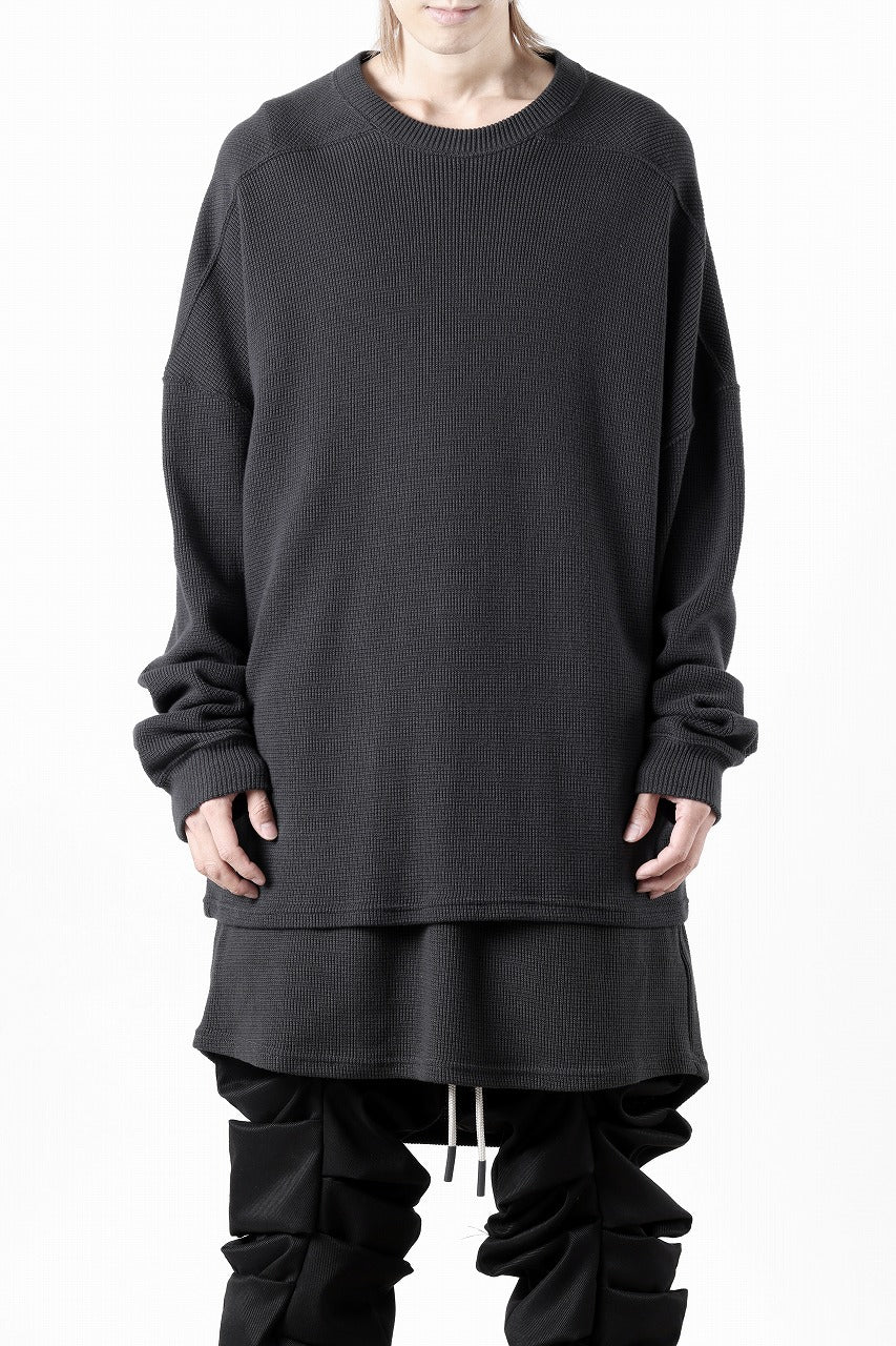画像をギャラリービューアに読み込む, A.F ARTEFACT OVER SIZE TOP / RIB KNIT JERSEY (DARK GREY)