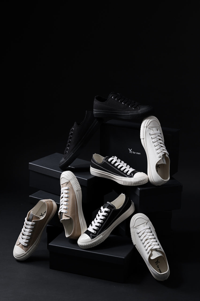 画像をギャラリービューアに読み込む, Y's for men LOW TOP SNEAKER / COTTON CANVAS (BLACK)