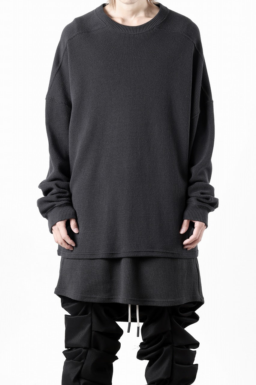 画像をギャラリービューアに読み込む, A.F ARTEFACT OVER SIZE TOP / RIB KNIT JERSEY (DARK GREY)