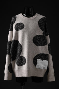 画像をギャラリービューアに読み込む, A.F ARTEFACT POLKA PATTERN KNIT TOPS (BEIGE x GREY)