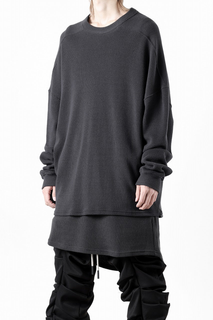 画像をギャラリービューアに読み込む, A.F ARTEFACT OVER SIZE TOP / RIB KNIT JERSEY (DARK GREY)
