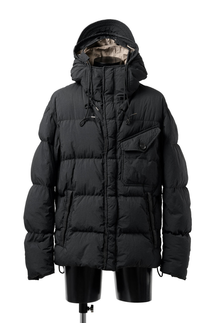 画像をギャラリービューアに読み込む, Ten c SURVIVAL DOWN JACKET / GARMENT DYED (BLACK)