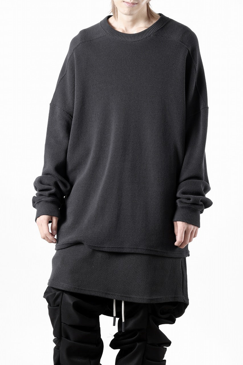 画像をギャラリービューアに読み込む, A.F ARTEFACT OVER SIZE TOP / RIB KNIT JERSEY (DARK GREY)