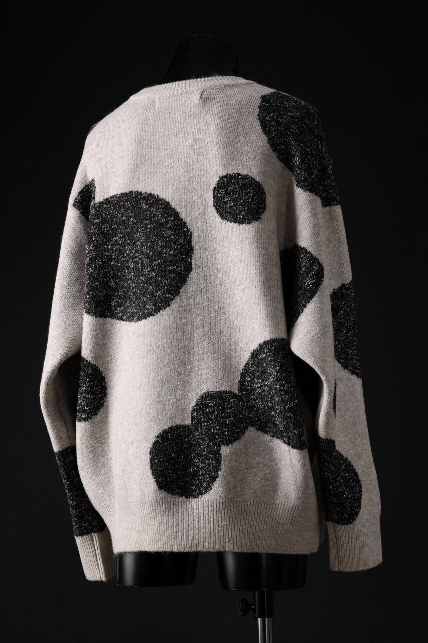 画像をギャラリービューアに読み込む, A.F ARTEFACT POLKA PATTERN KNIT TOPS (BEIGE x GREY)