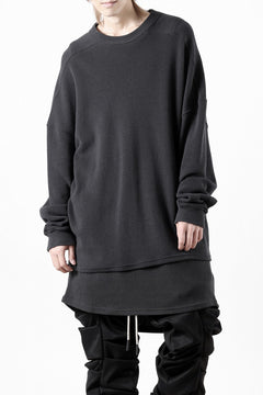 画像をギャラリービューアに読み込む, A.F ARTEFACT OVER SIZE TOP / RIB KNIT JERSEY (DARK GREY)